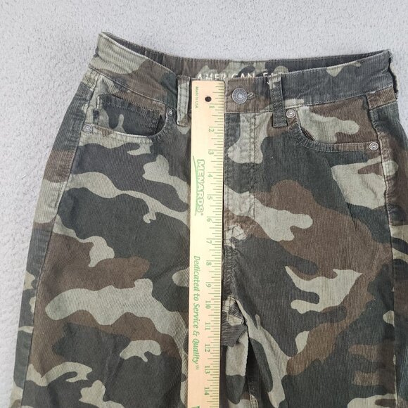 American Eagle Pants Women's 4 Regular Super Stretch Corduroy Camo Straight Leg - Picture 6 of 12